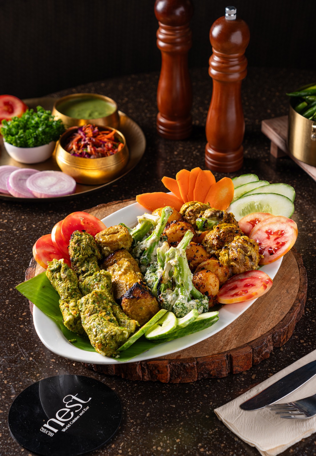 Grilled kebab platter