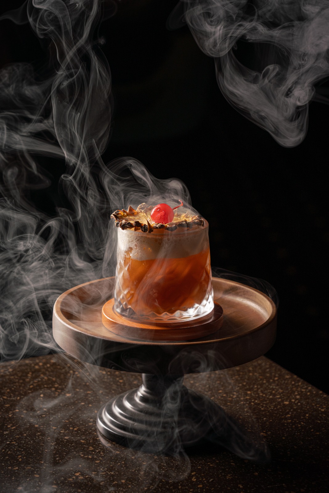 Smoked old fashioned cocktail at Silver Nest bar